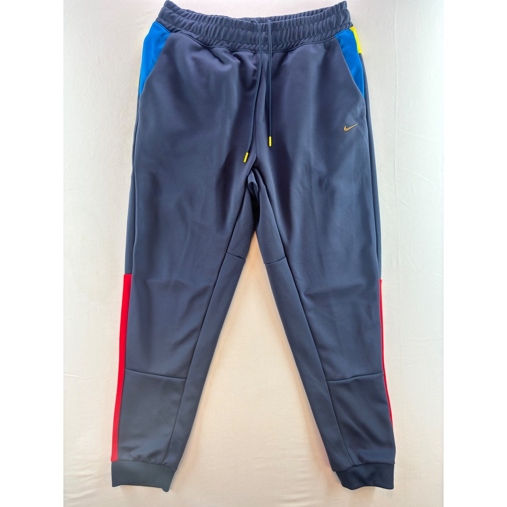 Nike Mens Move to Zero Colorblock Track Pants Navy Blue Yellow Red Large